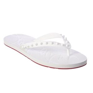Christian Louboutin white stud spike white sandals